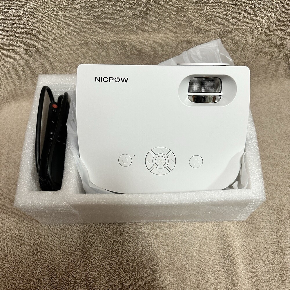 NICPOW LED Projector LED Desktop Projector, White - Picture 2 of 2